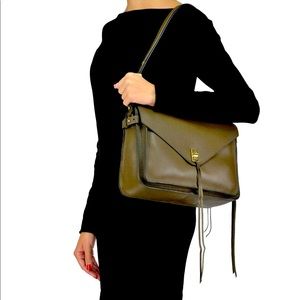 $495 Rebecca Minkoff Darren Messenger Shoulder Crossbody in Olive Green